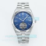 BBS Swiss Clone Vacheron Constantin Overseas Tourbillon Stainless Steel Watch with Blue Dial 